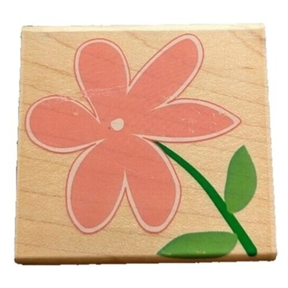 Hero Arts Bold Flower Note E2697 Rubber Stamp Wood #F58